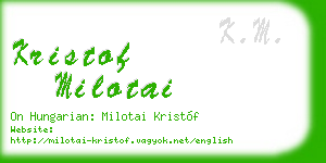 kristof milotai business card